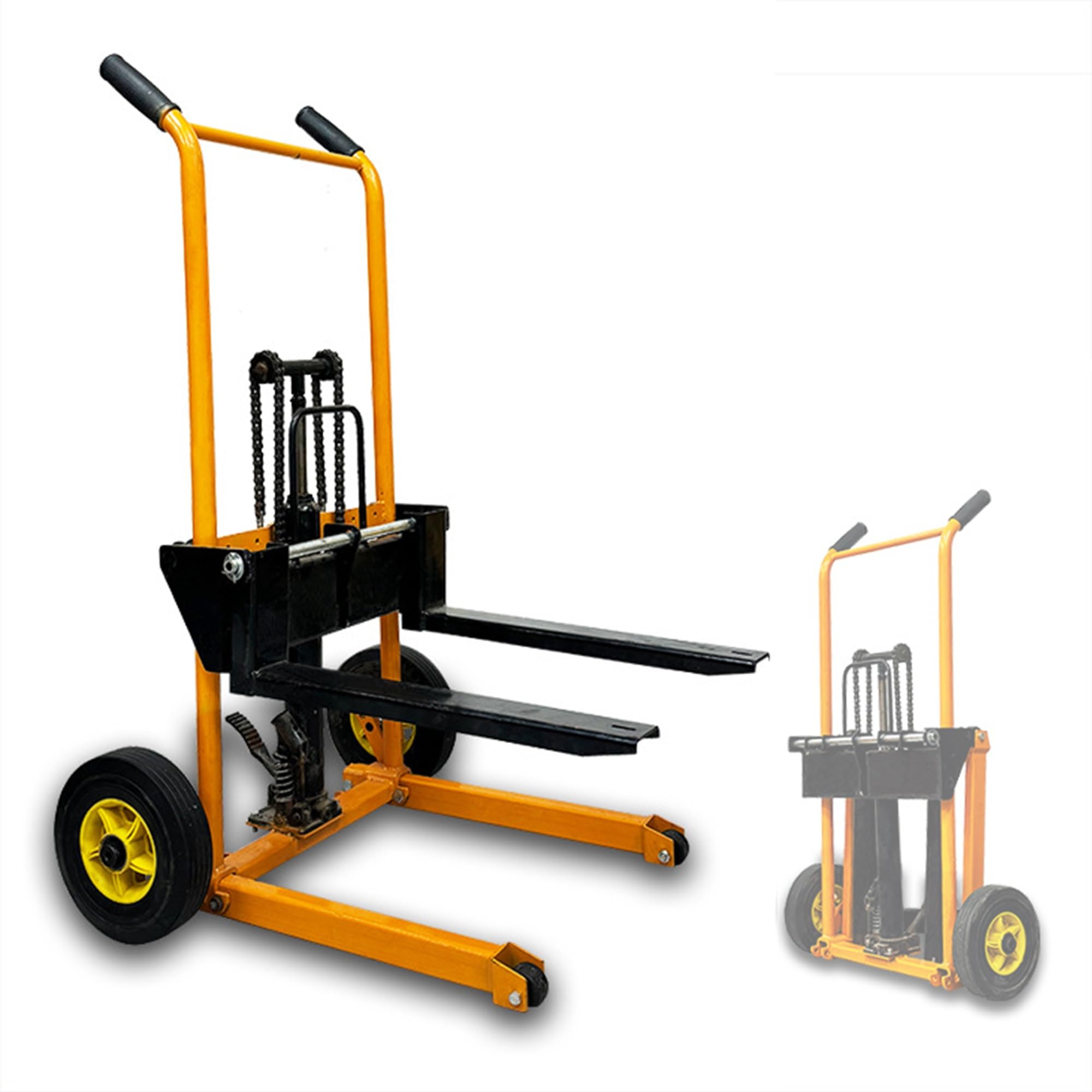 Empileur de treuil de levage pliable, transpalette manuel, capacité de charge de 200 kg, hauteur de levage de 900 mm, rouleaux en nylon pour entrepôt et atelier