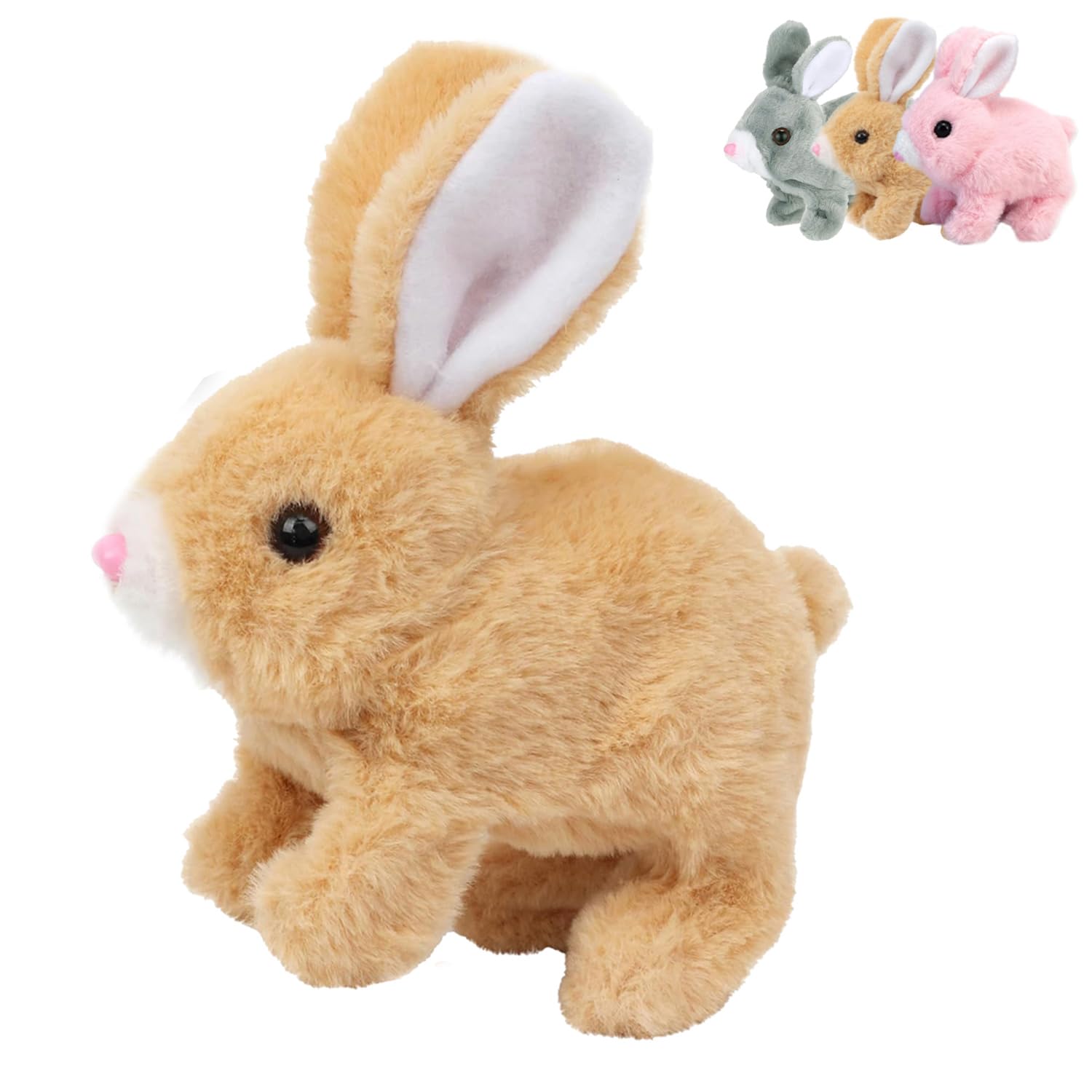Photo 1 of Easter My Realistic Bunny Toy, Hopping Bunny Toy, Interactive Realistic Bunny - Jumping,Twitching and Shaking Ears (Brown)