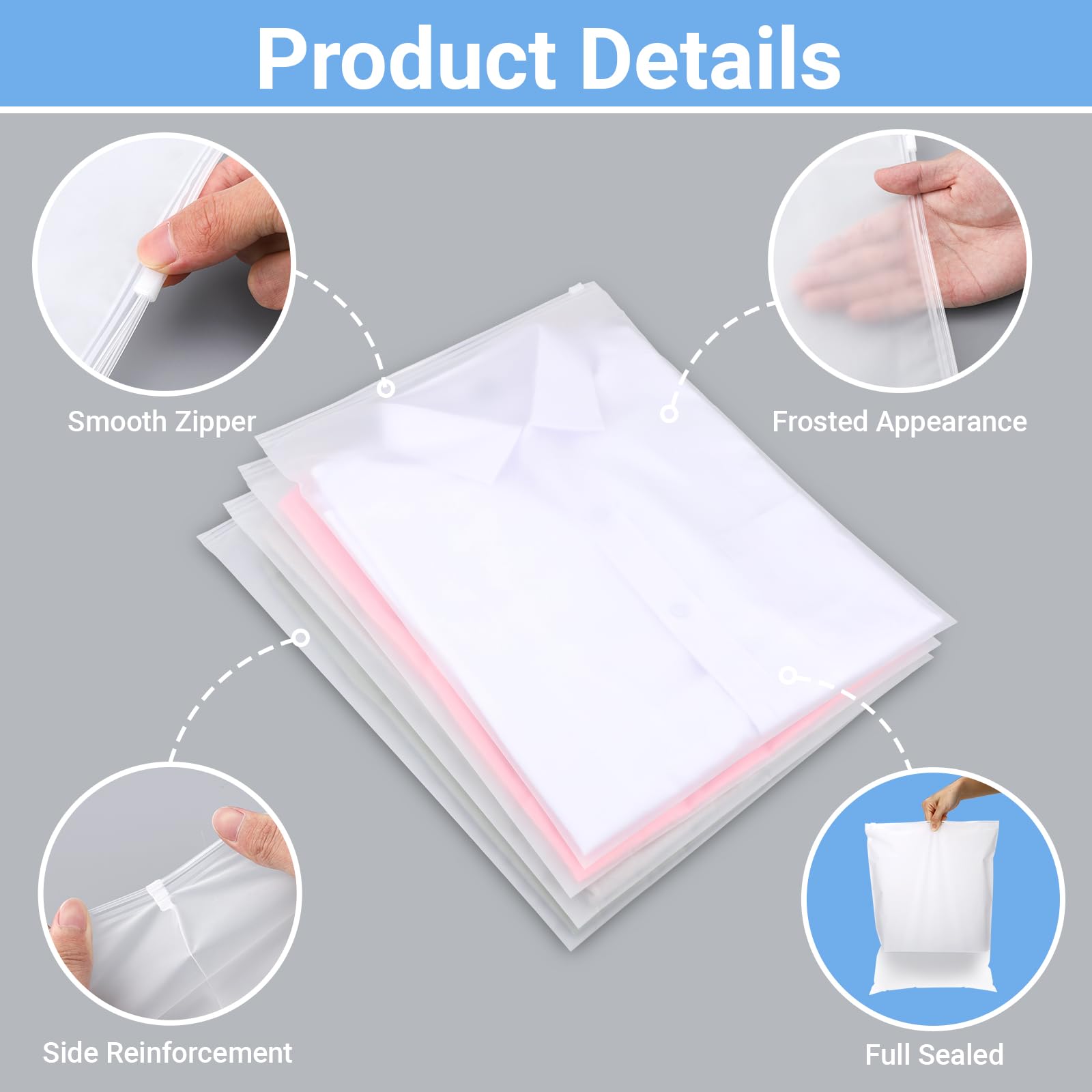 Sacchetti Viaggio, 50 Pezzi 30 * 40cm Buste Vestiti da Viaggio, Inserti per Camicie in Cartone Bianco, 50 Pezzi 35.5cm * 22.5cm Cartoncini per Camicie Supporto