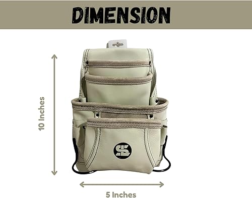 Miniatura 5 de Bolsa de herramientas de 10 bolsillos para profesionales de la construcción, carpinteros, electricistas, paneles de yeso y marcos | Soporte de