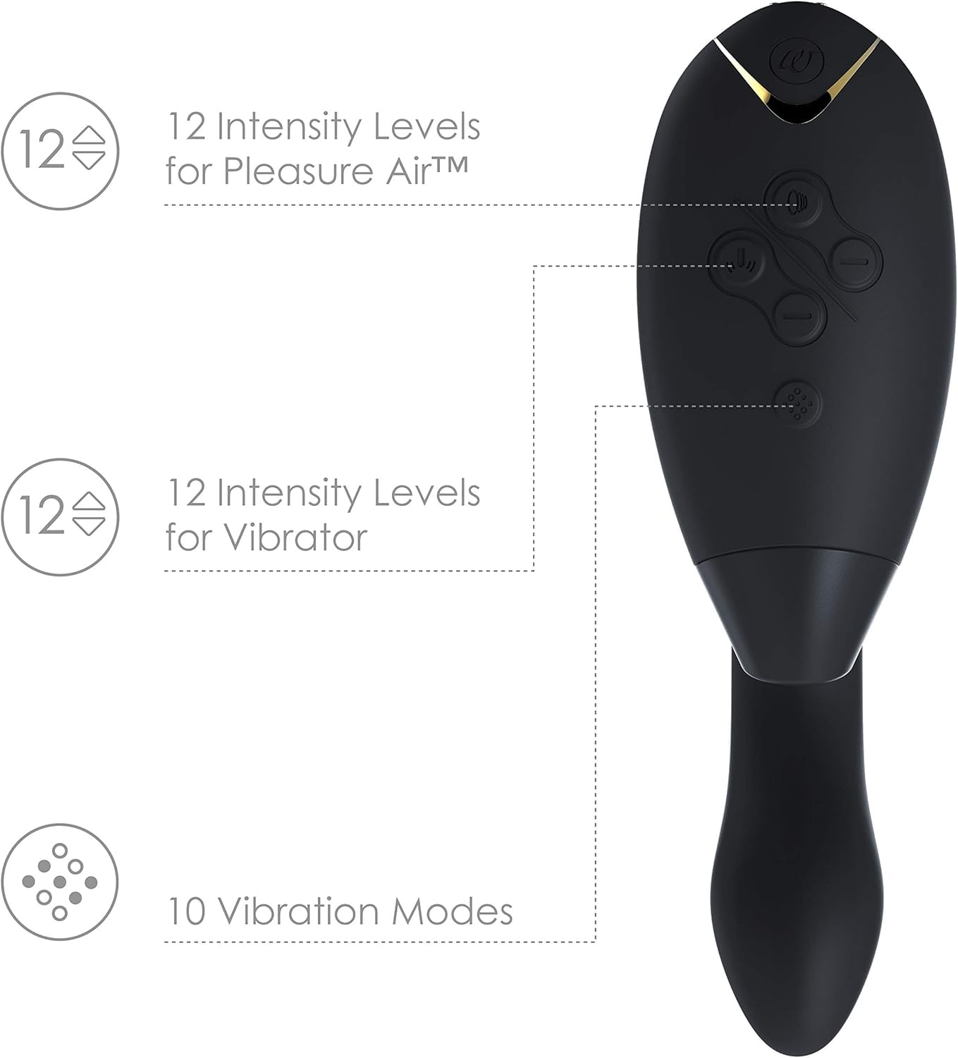 Womanizer InsideOut Vibratore Succhia-Clitoride per Donna - Succhiatore Clitorideo e Stimolazione Punto G - Sex Toy Stimolatore Rabbit - 12 intensità di vibrazione e suzione - Impermeabile