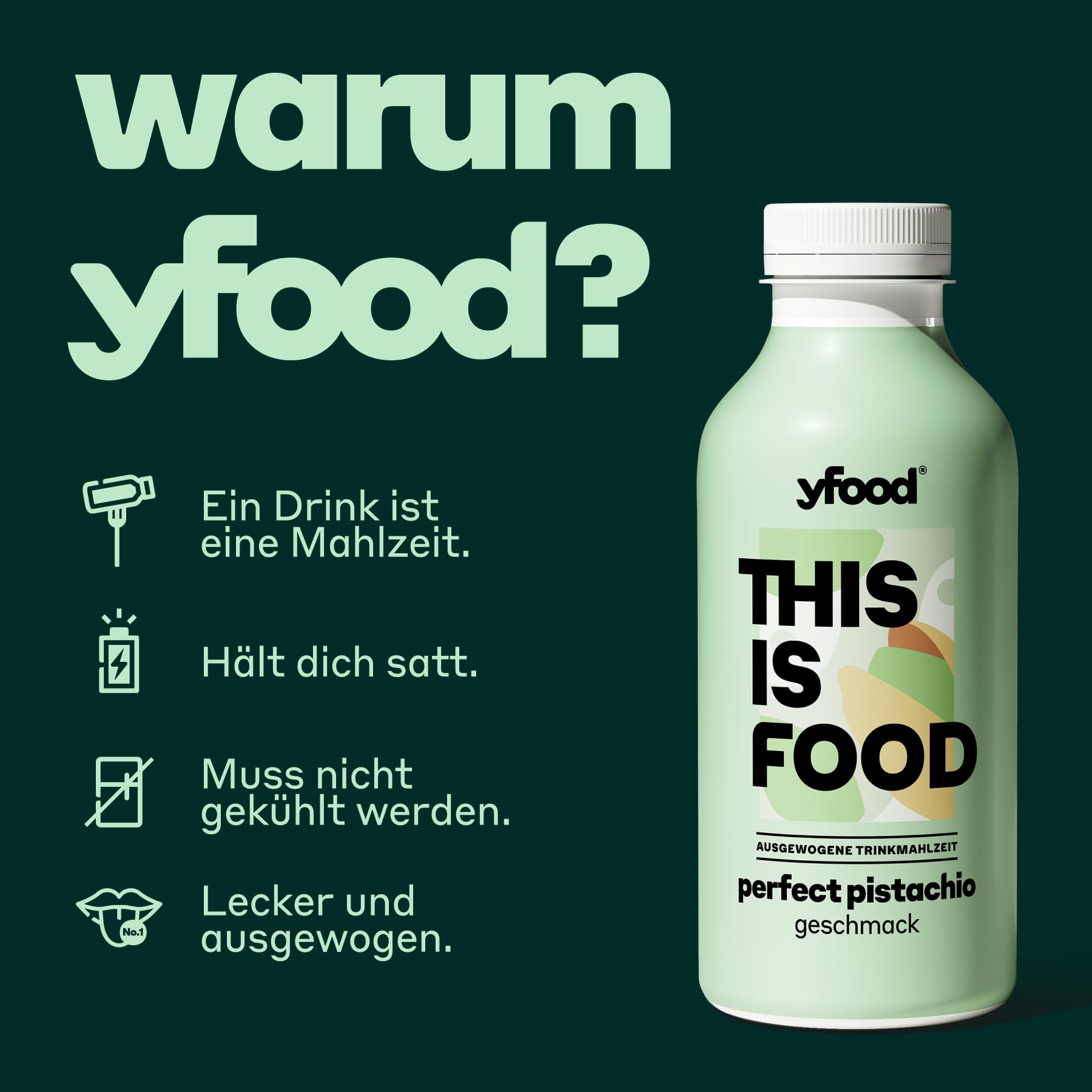 yfood Trinkmahlzeit Perfect Pistachio, 6 x 500 ml mit 30g Protein pro Drink