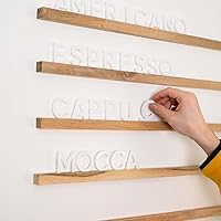 Vista 14 de Inko Horeca - Wooden Wall Menu Board - Set of 10 Regular Rails - Changeable Board - Letter Shelf Menu - Letter Display Wall Ledge Shelf - 400 pcs