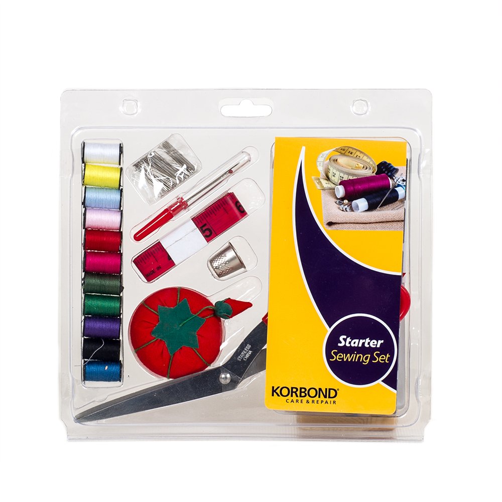 Korbond Beginner Sewing Set – 21 Piece Essential Accessories Set for Crafting and Repair – Hand Sewing