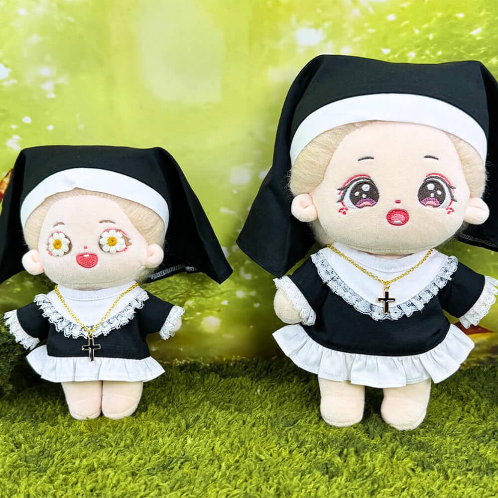 Amazon.co.jp: niannyyhouse 15cm ぬいぐるみ服 修道女の服 黒 ドレス