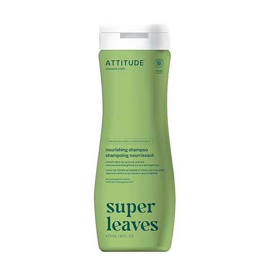 ATTITUDE Super Leaves, Hypoallergenic Natural Nourishing & Strenghtening Shampoo, 473 ml (Pack of 1)