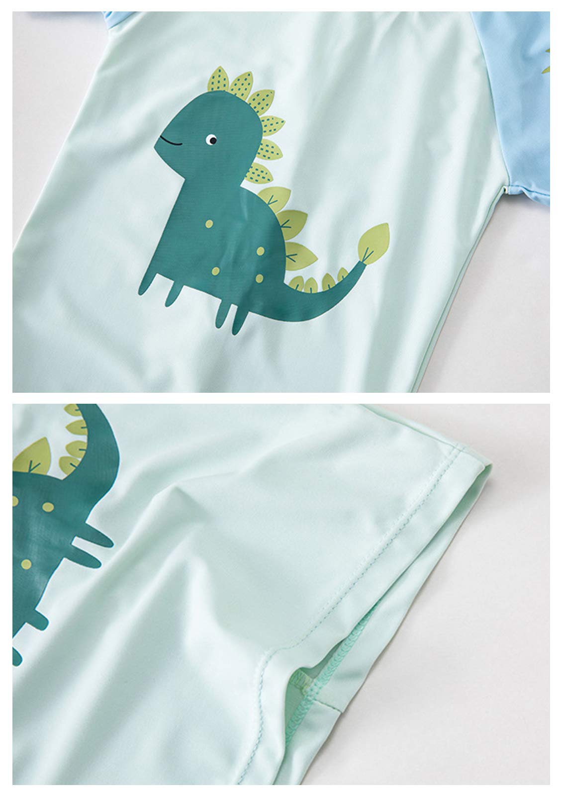 Happy Cherry Ropa de Natación de Secado Rápido con Protector Solar Niños Traje de Baño Dividido de Dragón Lindo de Dibujos Animados Bebés + Protector de Cuello y Sombrero el Sol 3-4 años