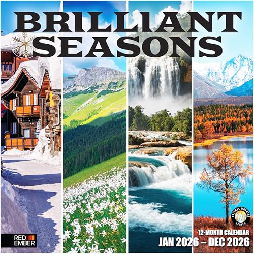 Image of RED EMBER Brilliant Seasons 2026 Wall Calendar 12 Month | 12 inch x 24 inch Open | Thick & Sturdy Paper | Giftable | Scenic Landscapes Nature Calendar 2026