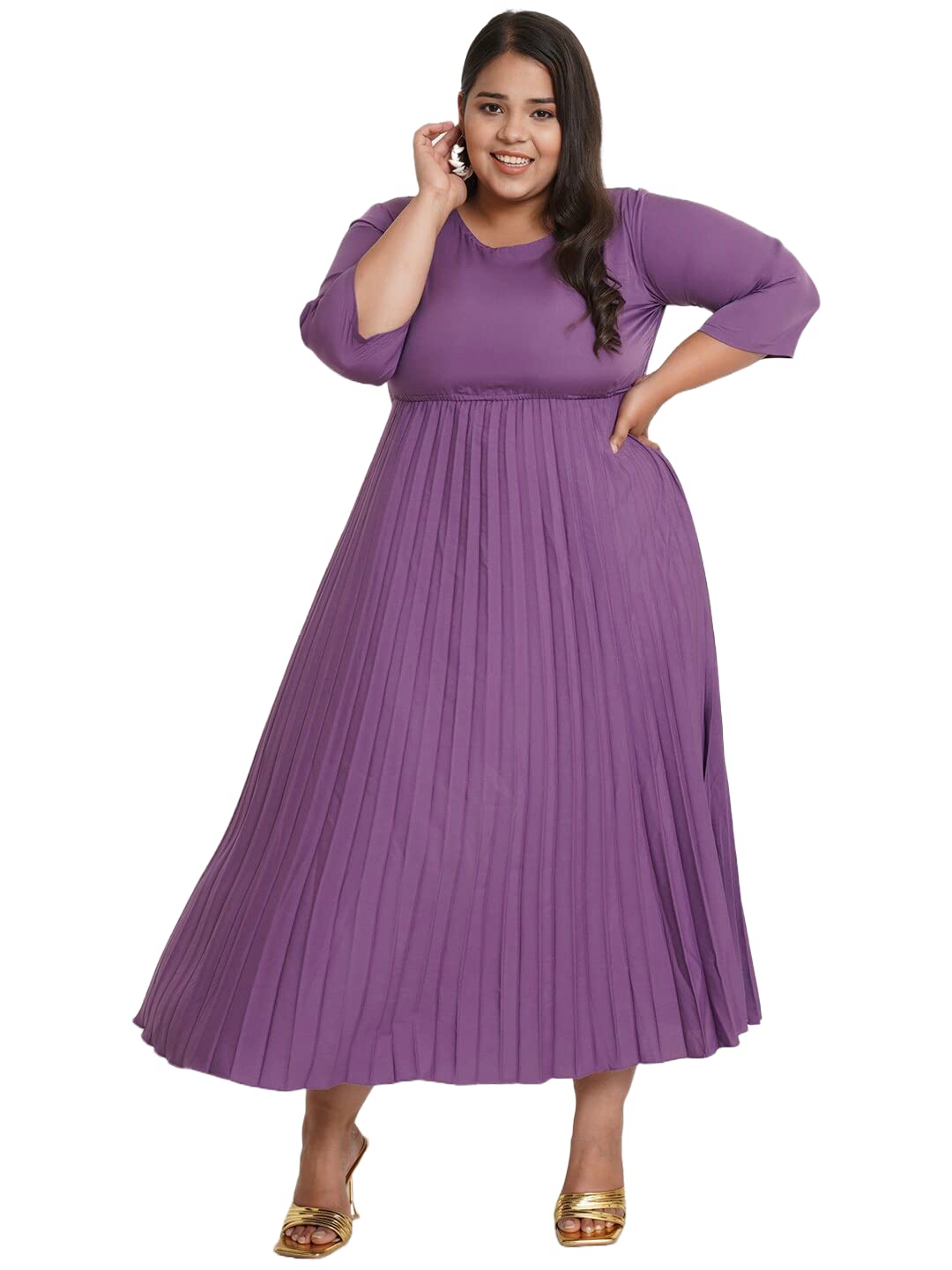 WOMEN'S WEAR U&F FASHIONSTOREWomen Plus Size Midi Party Dress