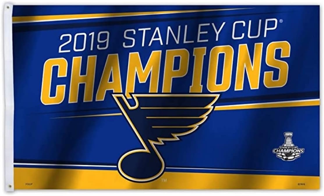 Fremont Die NHL St. Louis Blues Unisex NHL St. Louis Blues 2019 Stanley Cup Champions 3 x 5-Foot FlagNHL St. Louis Blues 2019 Stanley Cup Champions 3 x 5-Foot Flag, Team Colors, 3' X 5'