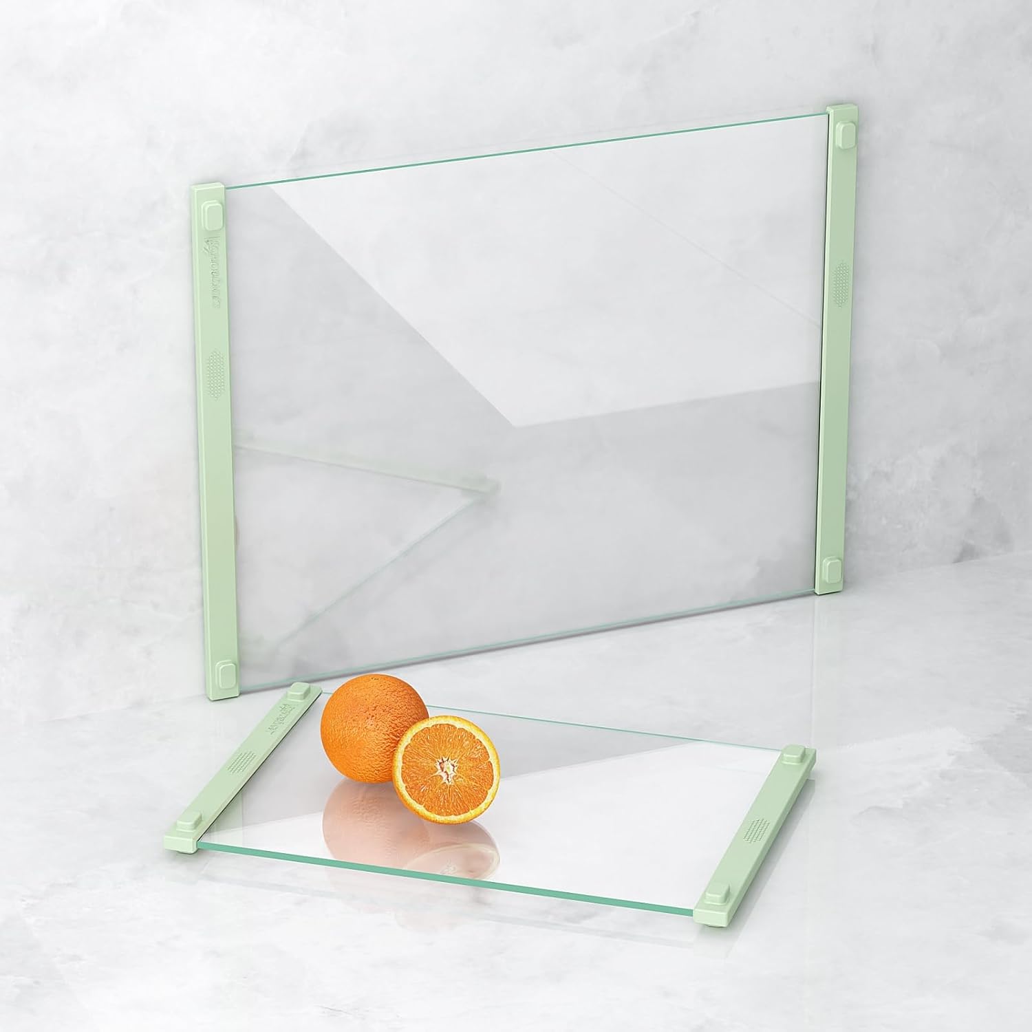 Glass Cutting Board with Silicone Grip, 80% Stronger Shatter Resistance and Slip Resistance,No Scratches/Microplastic-Free,Dishwasher Safe, Non Toxic Cutting Board for Kitchen (Green-2PCS) Glass Cutting Board with Silicone Grip, 80% Stronger Shatter Resistance and Slip Resistance,No Scratches/Microplastic-Free,Dishwasher Safe, Non Toxic Cutting Board for Kitchen (Green-2PCS)