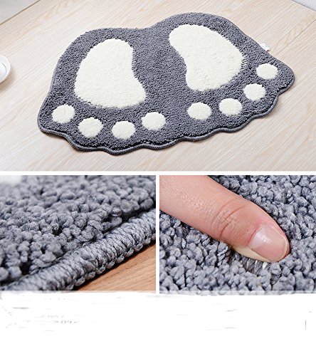 jianyana Cute Foot Pads Soft Microfiber Bath Mat Non-Slip Doormat Cute Large Doormat Absorbent Rug for Bedroom Kitchen Carpet - Image 3