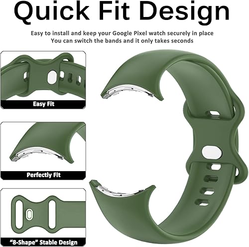 Miniatura 3 de Miimall Compatible con Google Pixel Watch 2 Band 2023, Google Pixel Watch Band 2022, correa de repuesto de silicona suave, transpirable, ligera,