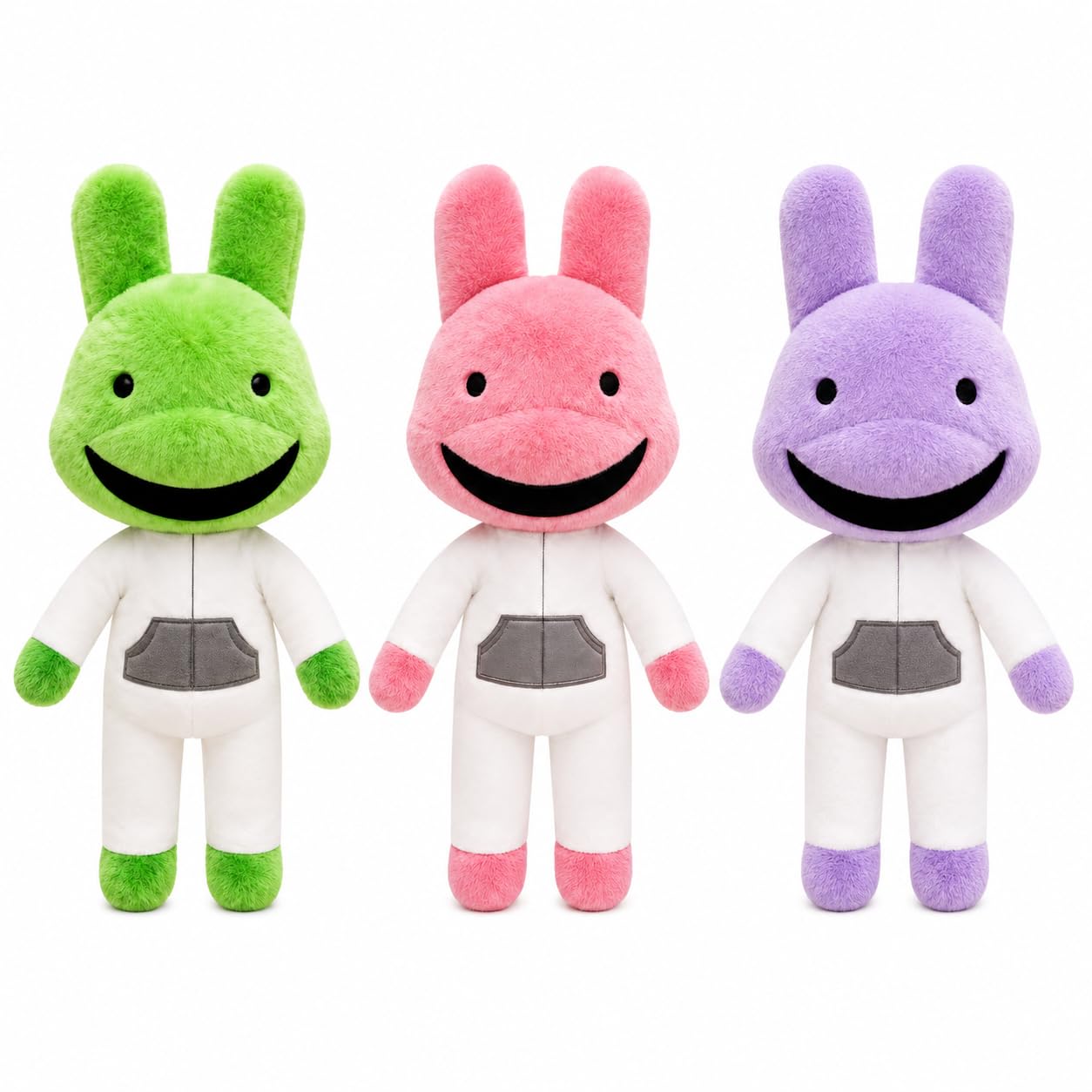 Animal Hospital Plush 9.8in Role Play Figure, Collectible for Game Fans (Purple Intern+Pink Intern+Green Rabbit) — image 1