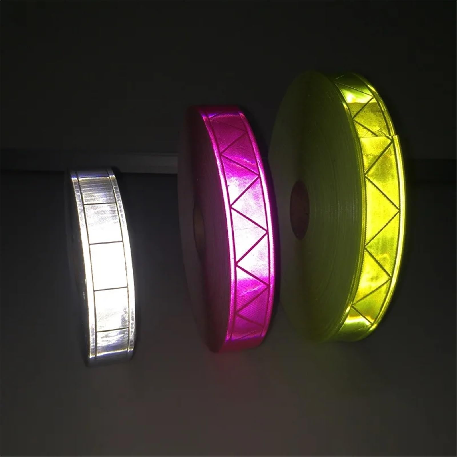 Cinta reflectante para ropa, cinta de advertencia de PVC para seguridad, elástica, 2,5 cm x 3 m