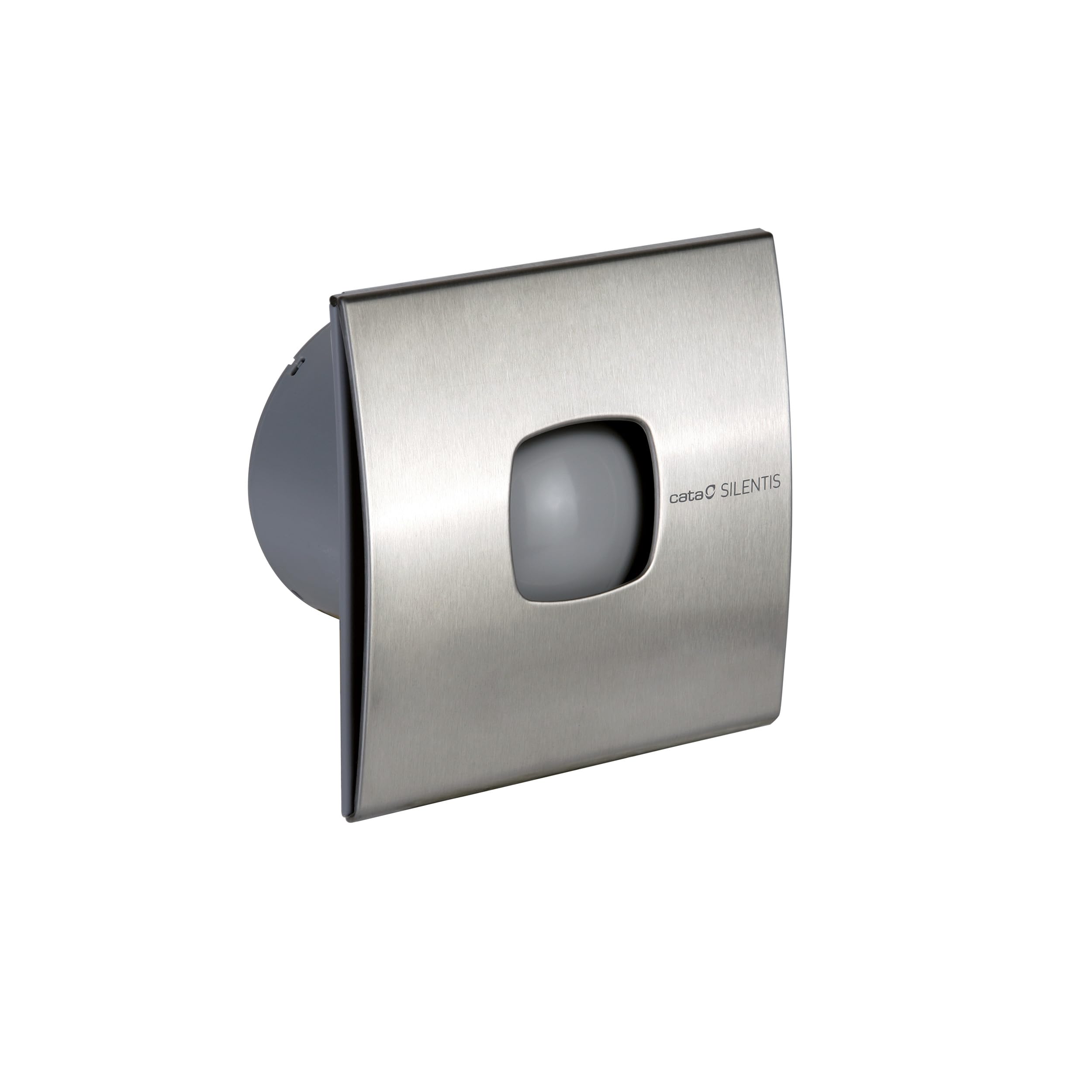 CATA Extractor Axial Baño Silentis LN 10 INOX Frontal Extraible sin Tornillos, Protector Térmico Silencioso 30dB, 14cm, 12W Válvula Antiretorno, 2300 rpm, Ligero, Acero Inox
