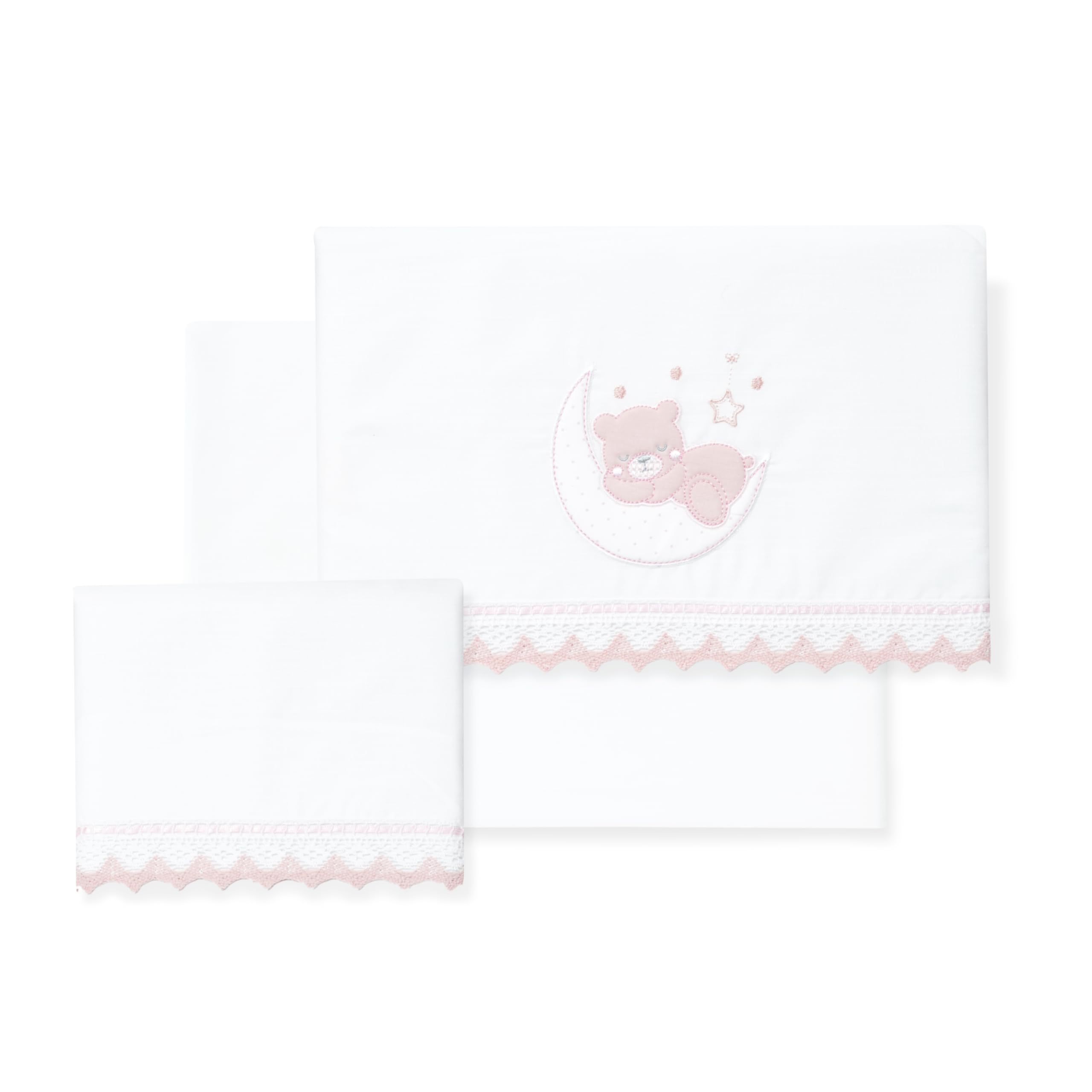 Interbaby Baby-Bettwäsche aus 100% Baumwolle für Auto/Moses/Babykorb, 3-teiliges Set, Bettlaken + Bettbezug + Kissenbezug