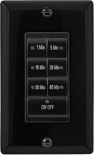 Miniatura 2 de Maxxima Interruptor temporizador de cuenta regresiva de 1875 W, 7 botones, retardo máximo de 60 minutos, 12 HP perfecto para extractores de baño,