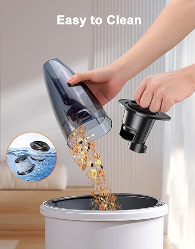 Miniatura 6 de Aspiradora de mano inalámbrica recargable 9KPA  Base de carga rápida de 2 horas Aspiradora portátil de coche de succión de alta potencia con luz