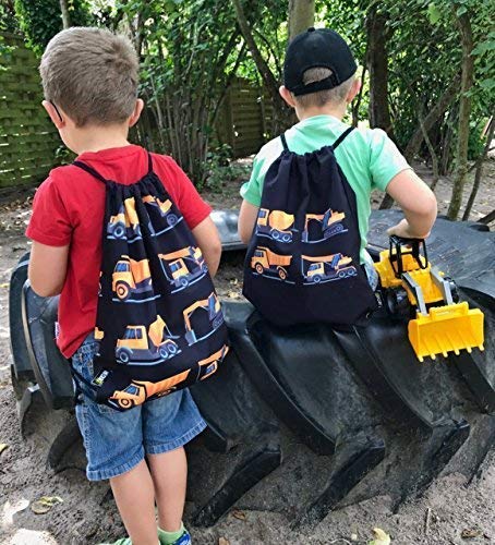 HECKBO® Kindergymtas voor jongens | bouwvoertuigen motief voor jongens | voor kleuterschool, wieg, reizen, sport, school… - Image 5