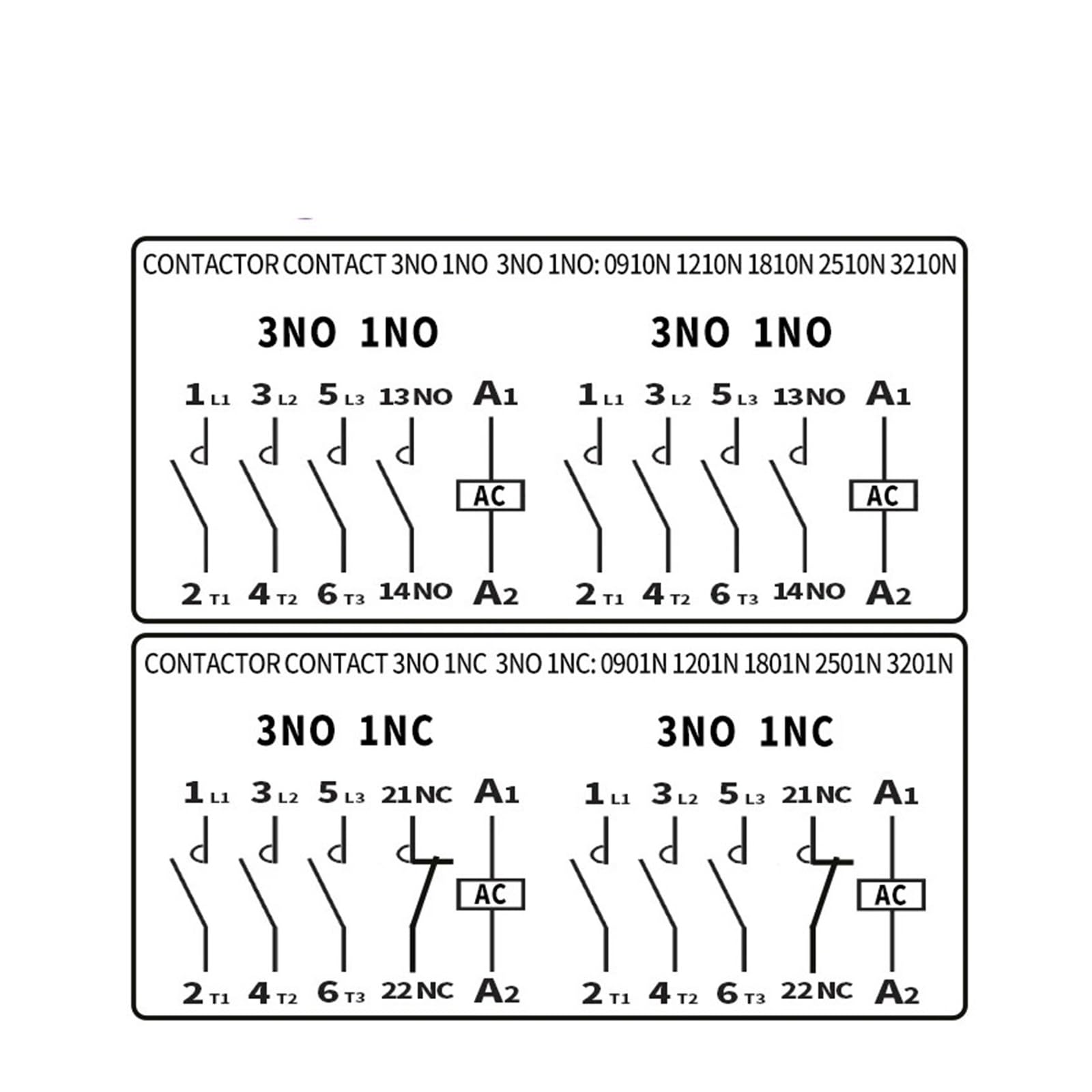 CJX2-0910N 0901N 1210N 1201N 1810N 1801N Contactor De Marcha Atrás Voltaje Enclavamiento Mecánico 380V 220V 110V 36V 24V(CJX2-1801N,24V)