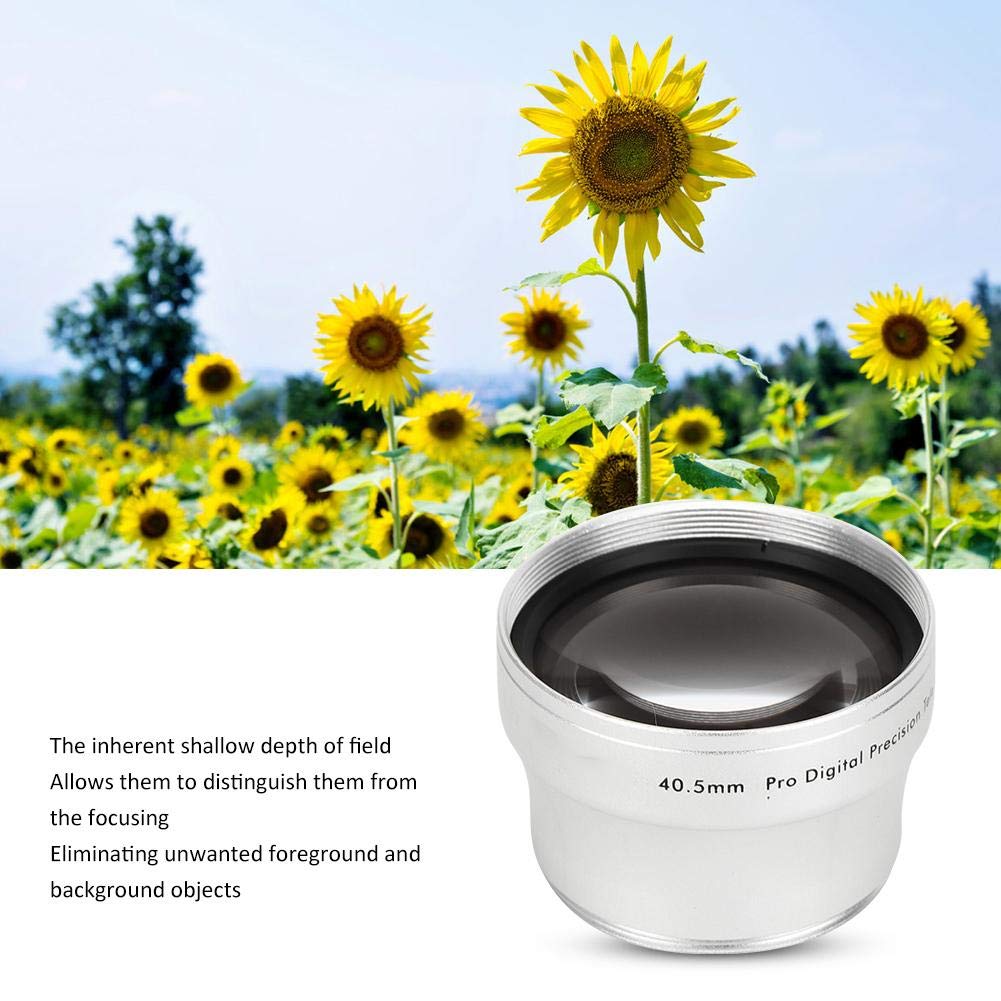 Alliage d'aluminium 40,5 mm Grossissement 2X Téléconvertisseur Universel Téléphoto avec Sacoche pour Tous Les objectifs de caméra à diamètre d'ouverture de 46 mm