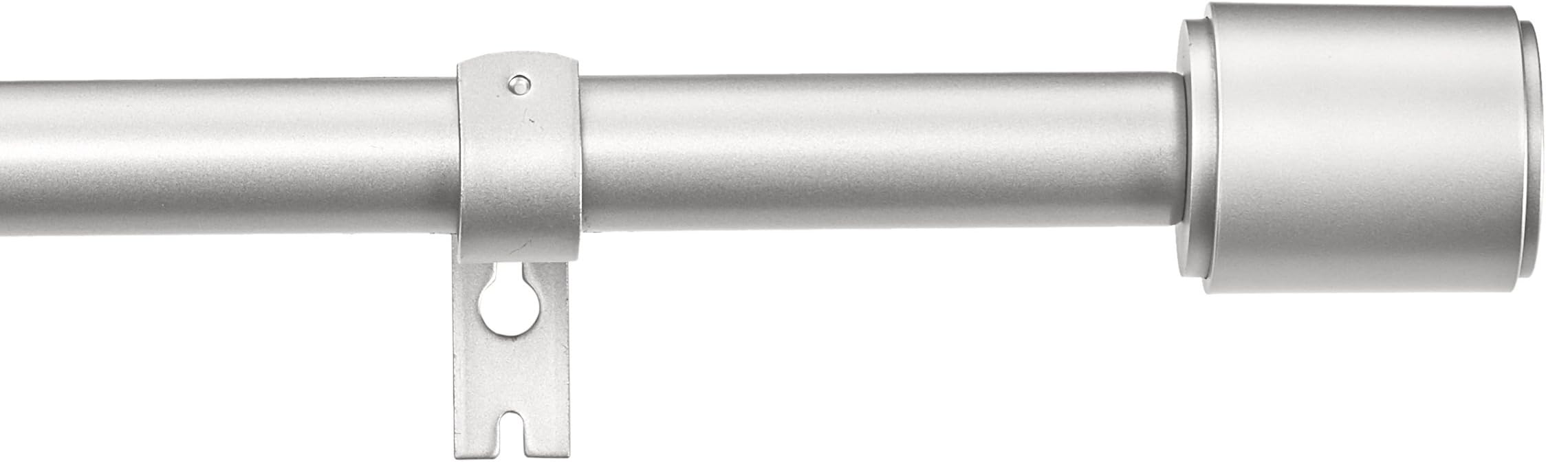 Amazon Basics Adjustable 1-Inch Heavy Duty Curtain Rod for Windows, Cap Finials, 72" to 144", Nickel
