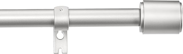 Amazon Basics Karnisz ścienny z zakończeniami, 2,5 cm, od 183 do 366 cm, nikiel