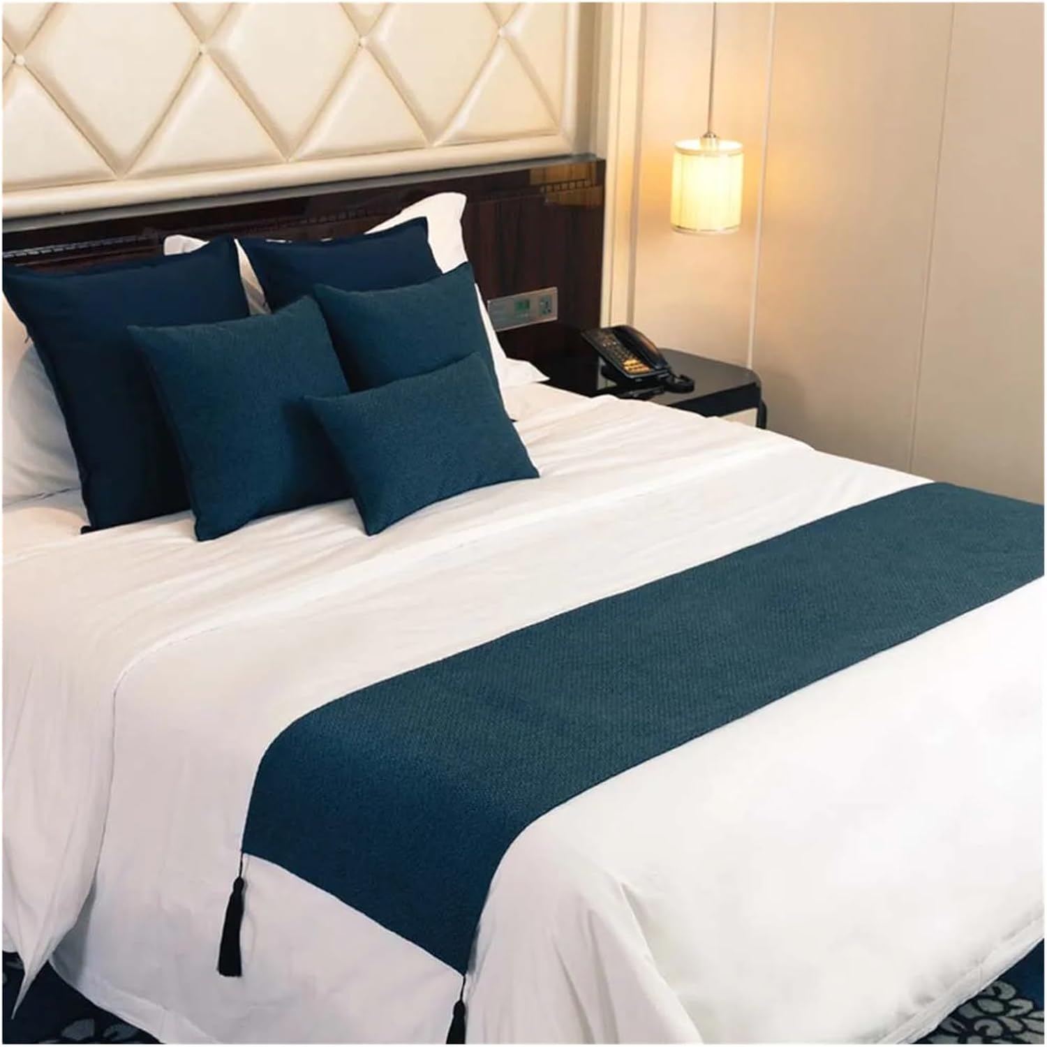 Solid Color Bed Runner Two-Sided Design Hotel Bedroom Decor Runners Bed Tail Towel Pillowcase Home Bed Flag(Gray,45x45cm Pillowcase 2pc)