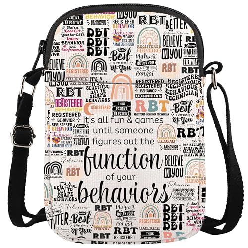 WCGXKO Registered Behavior Technician Gift RBT Gift Behavior Therapist Zipper Crossbody Bag For ABA BCBA