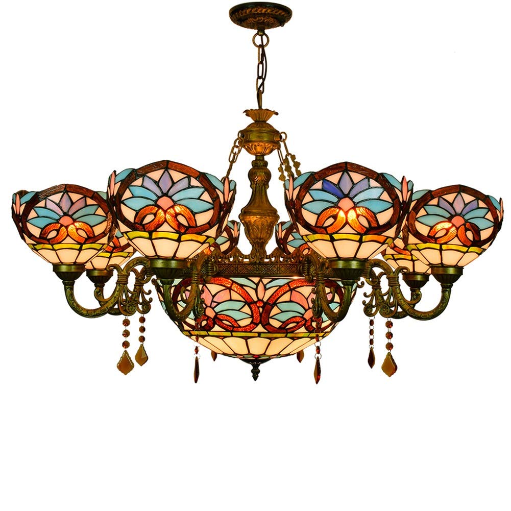 METTEOR Ceiling Pendant Light Fixture 8 S Chandelier Tiffany Big Chandelier Love Baroque Colorful Style Glass Crystal Pendant Lamp For Lobby Living