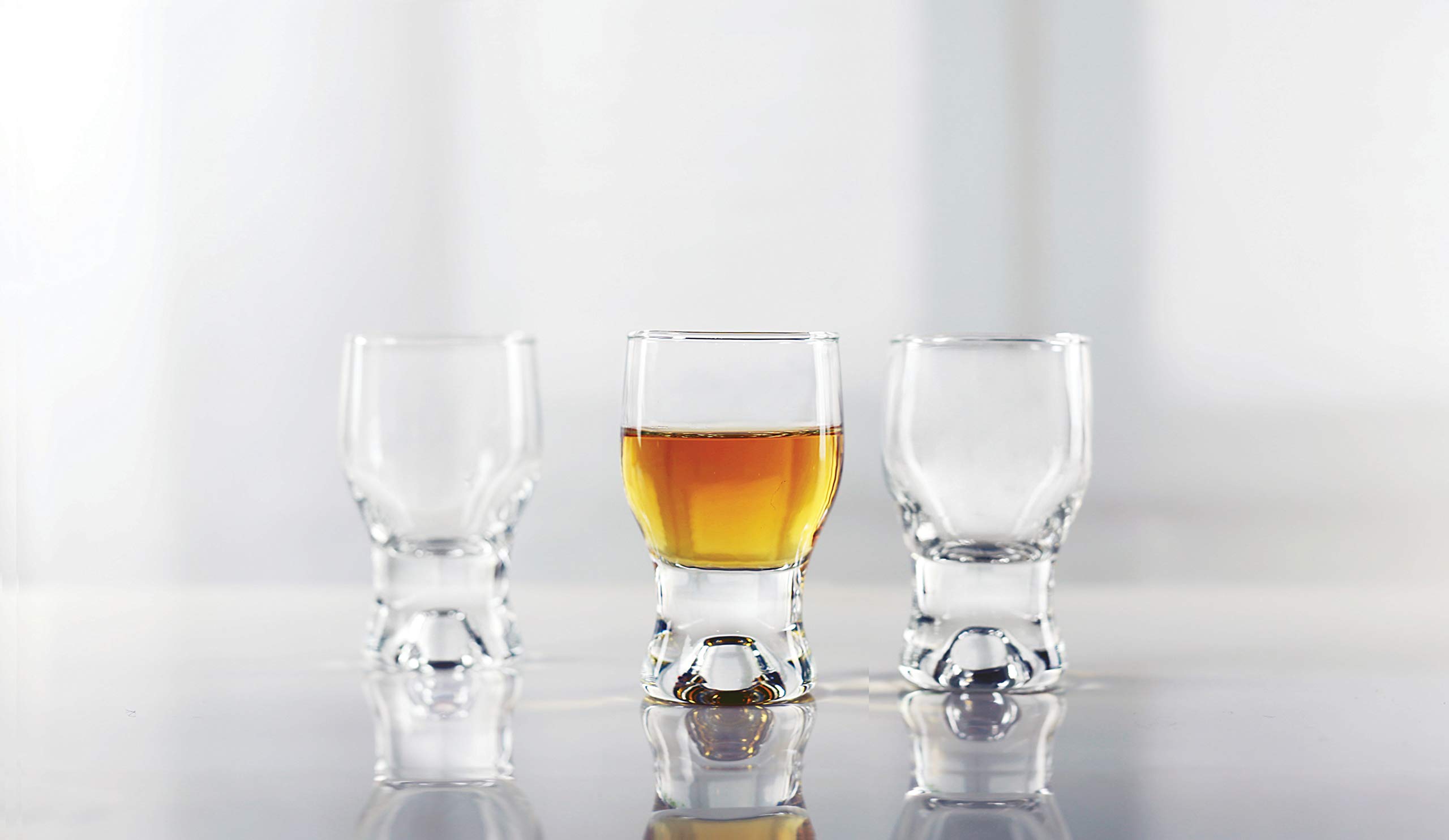 Circleware Shot, Set Of 6, Heavy Base Glassware Drinking Whiskey Glass Cups For Vodka Brandy Bourbon Liquor Beverage Dining Decor Gifts 1 7 Oz Tipsy Colors 3071445696