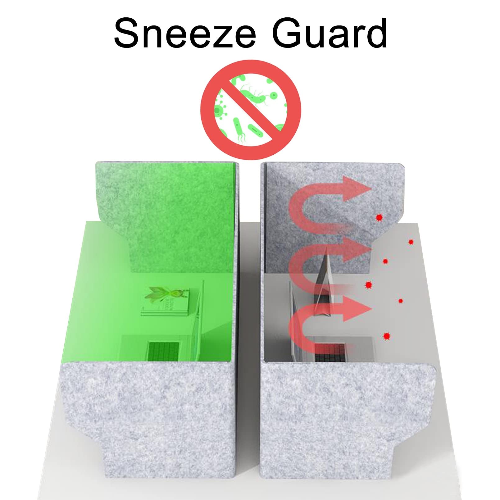 LIGUOYI Separatore Scrivania Ufficio, Divisorio Acustico da Scrivania, Autoportante Separatore per La Privacy, L 60cm 80cm 100cm × A 50cm Schermo Pannello Separatore, Portatile/Pieghevole
