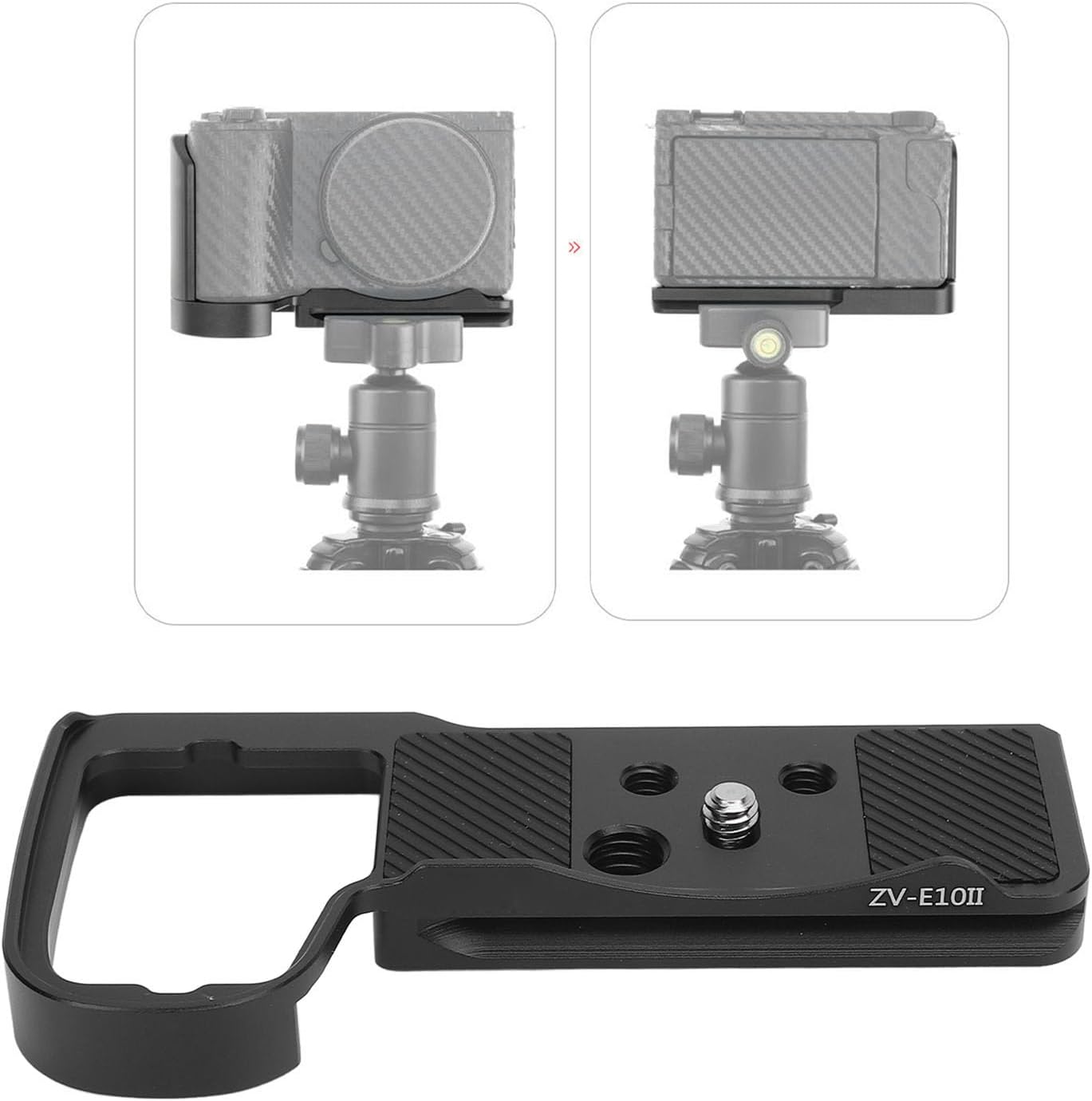 Sanpyl ZV E10II Camera Base Mount Bracket, Aluminum Alloy Tripod Mount Quick Release Baseplate with 1/4 3/8 Inch Holes for Vertical