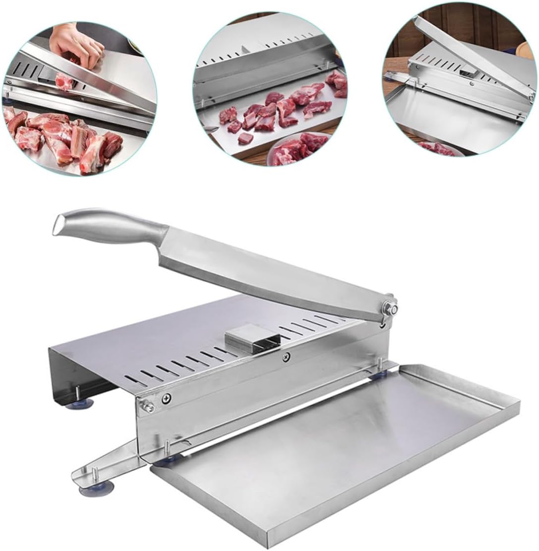 Meat Slicer Manual Electric Bread Slicer Ribs Meat Chopper Stainless Cutter Chopper Knife