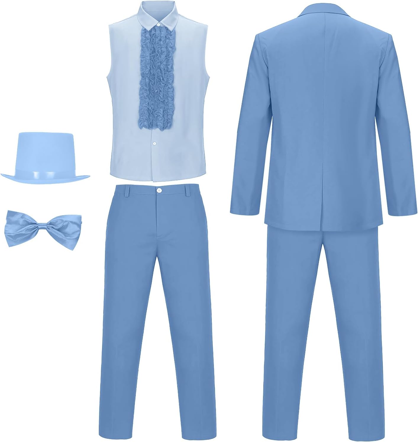 Adult Lloyd and Harry Tuxedo Costume Suit 90s Men Dumb Blue Dumber Orange Halloween Coat Pants Hat Bow Tie Outfit