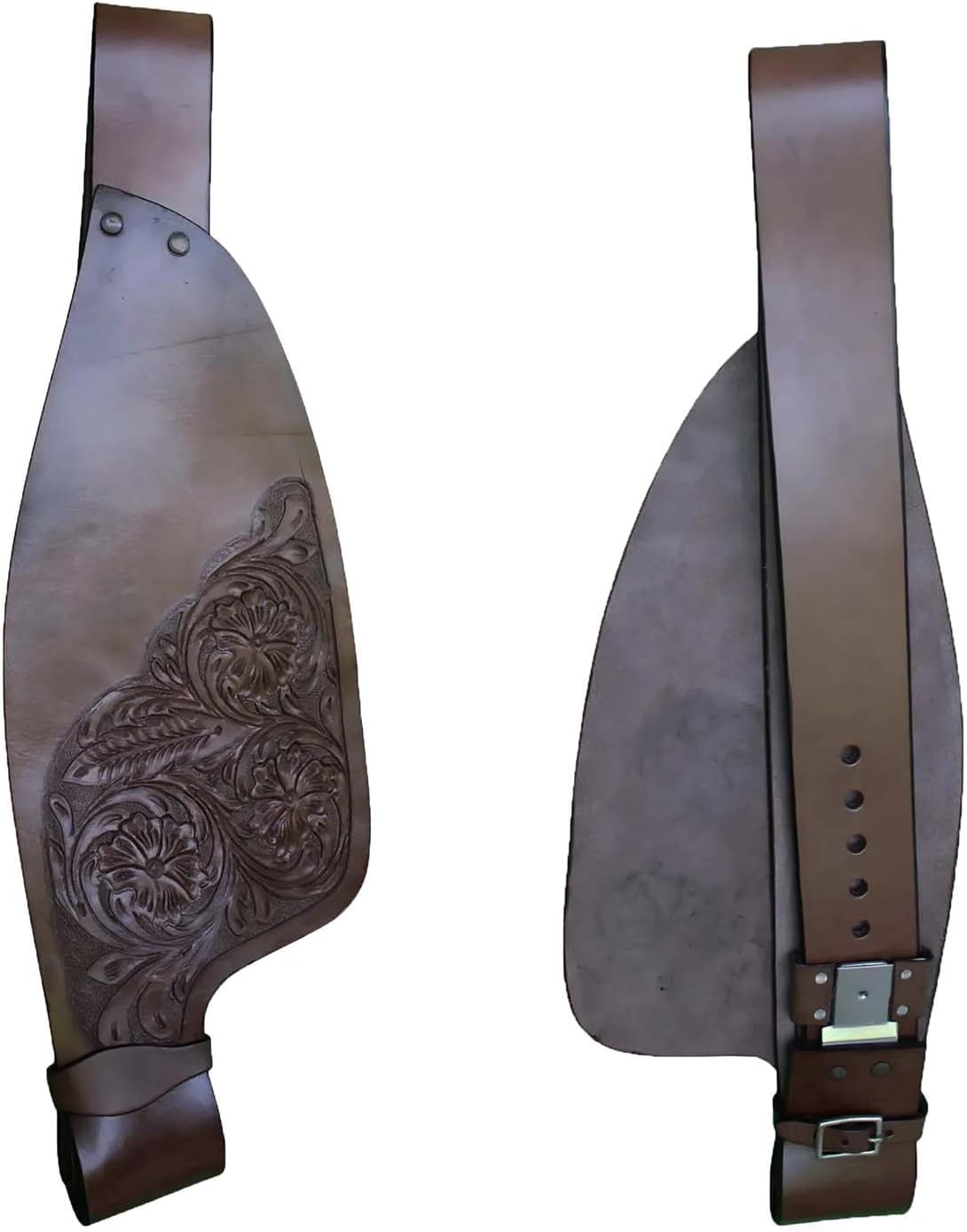 CHALLENGER Horse Western Adult Tooled Leather Replacement Saddle Fenders 5223