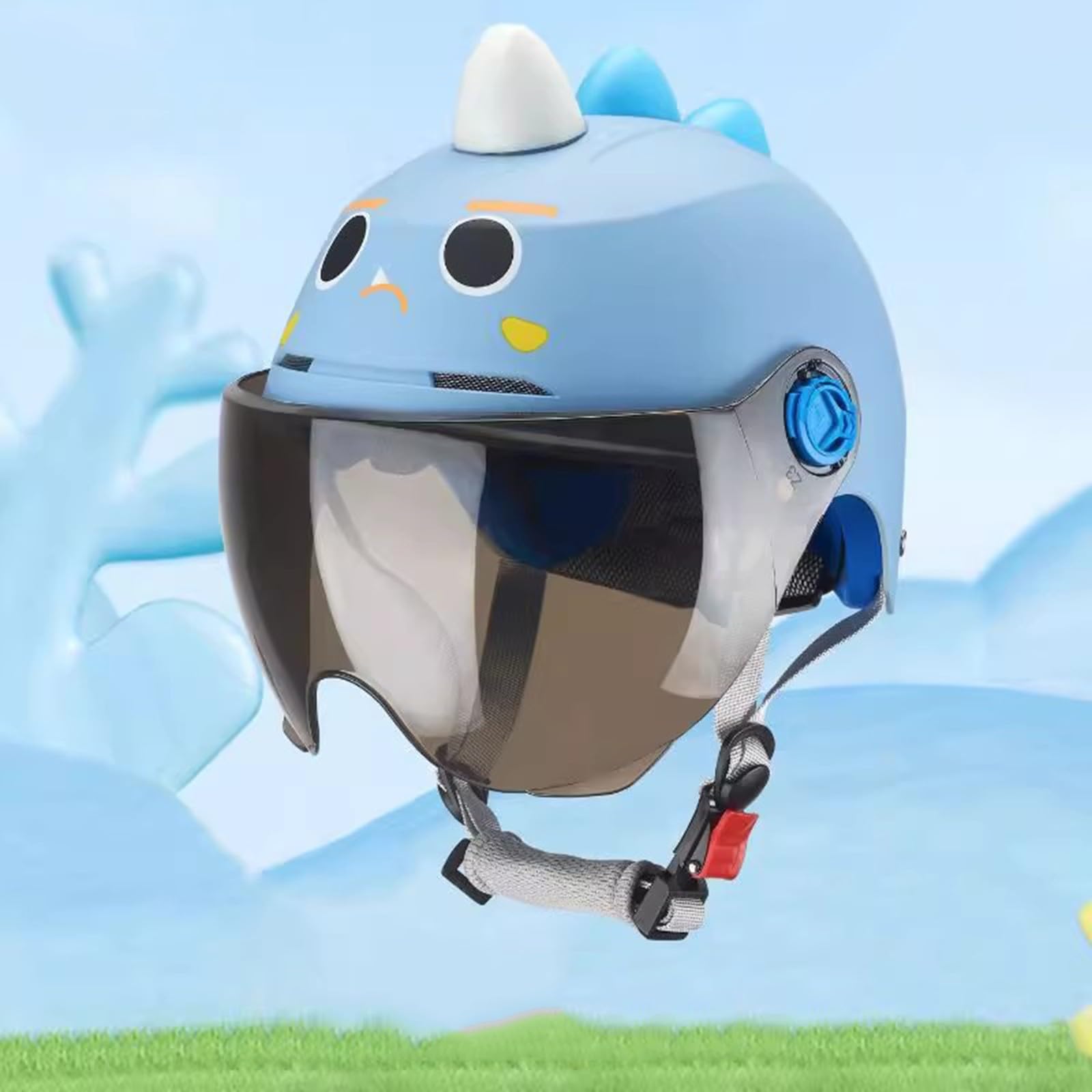 Casque De Moto 3/4 Ouvert pour Enfants, Demi-Casque pour Filles Et Garçons avec Visière pour VTT Électrique, Cyclomoteur, Helmet 3-8 Ans Homologué ECE B,48-56cm