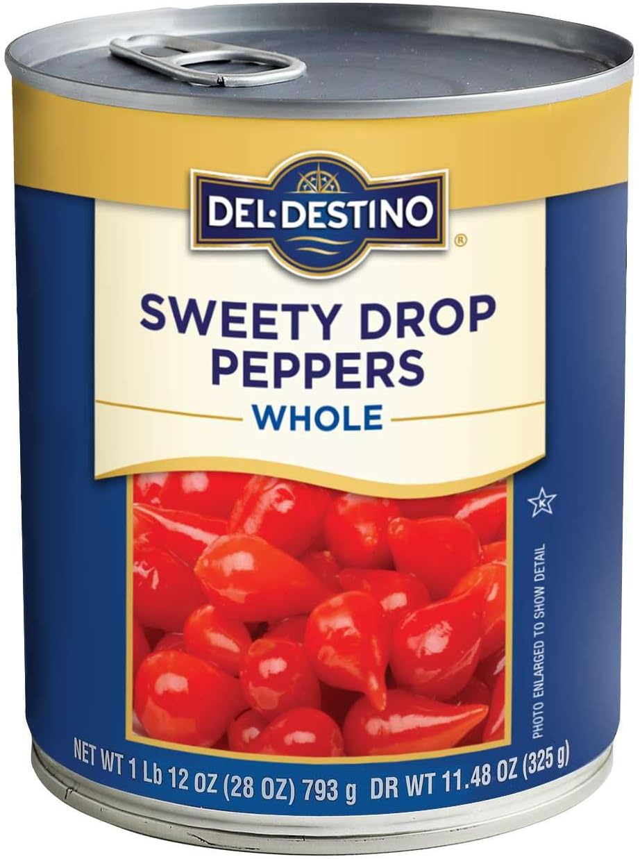 Del Destino Red Sweety Drop Miniature Peppers Tin, 28 Oz