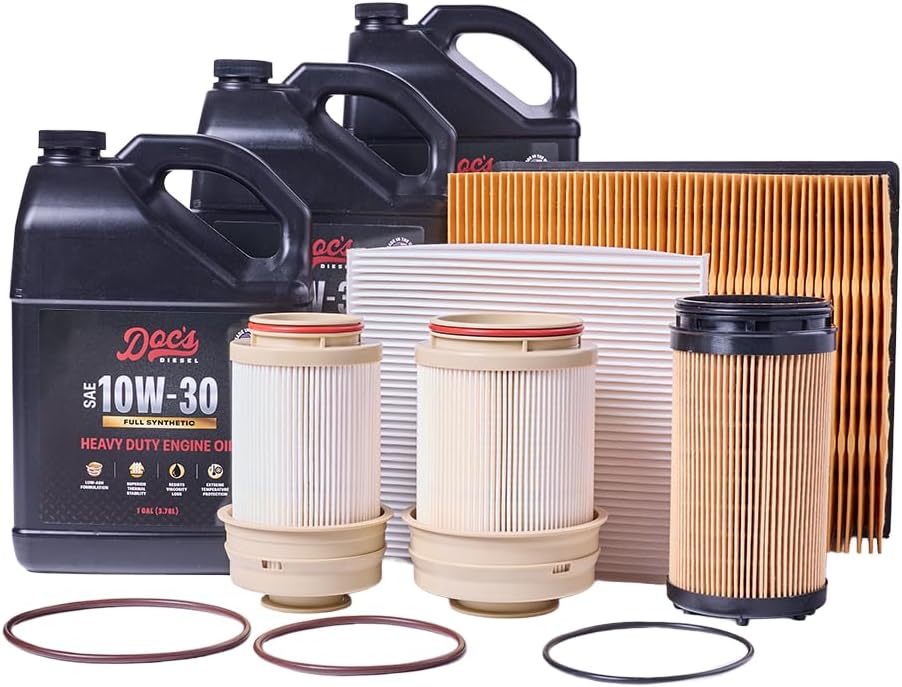 Doc's Diesel 10W-30 Full Synthetic Oil + Filter Maintenance Kit DGF431+D16453+DPA6314+D3705+DOCS10W30-3 | Compatible with RAM 6.7L Cummins 2500, 3500, 4500, 5500 | 2025-2026