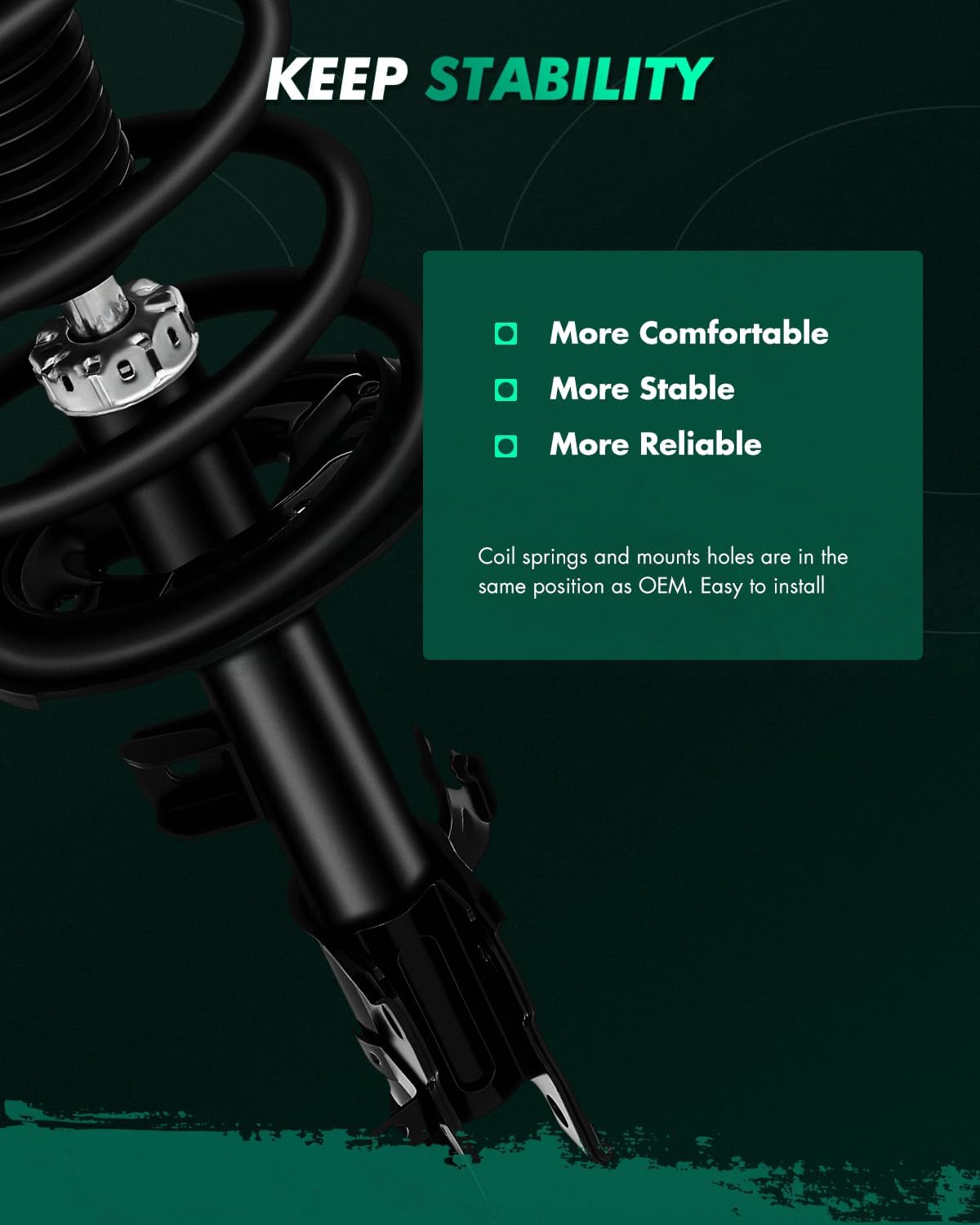 SCITOO - 2Pcs Front Complete Struts Spring Assembly + 2Pcs Rear Shock Absorbers Fits 2003-2007 for Nissan Murano Full Set Front Rear Complete Struts with 172268 172267 911282 - Set of 4