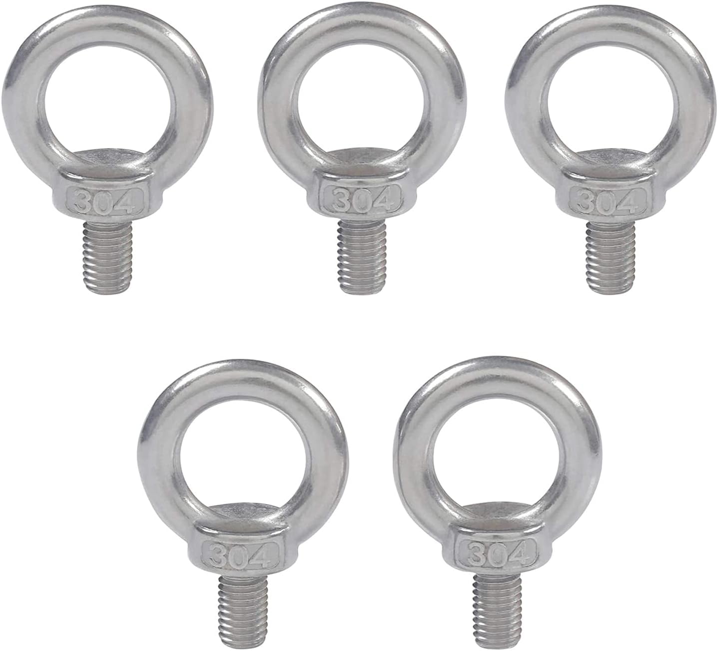 5 szt. śrub oczkowych ze stali nierdzewnej, nakrętka oczkowa M8 do sprzętu Living Lifting i Engineering Lifting Equipment, M8×150 mm(M8x200mm)