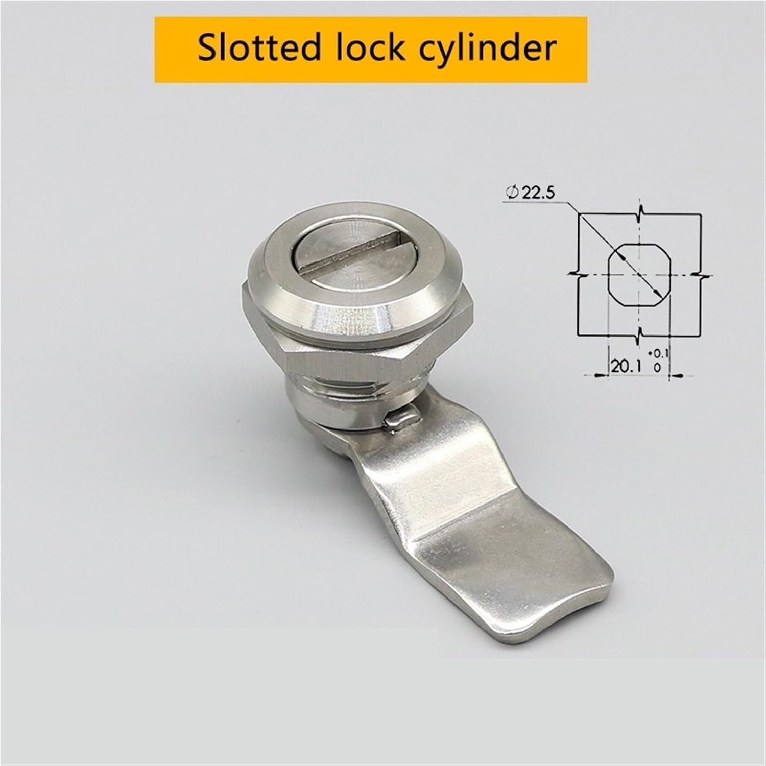 Triangle Lock MS705 Tongue Opening 22mm Distribution Box Equipment Cabinet Door Elevator Cam 1Pcs(Slotted Lock no Key)