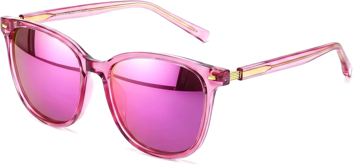 Chicid Oversized Cat Eye Polarized Sunglasses for Women, Mirrored UV400 Sun Glasses for Beach & Driving