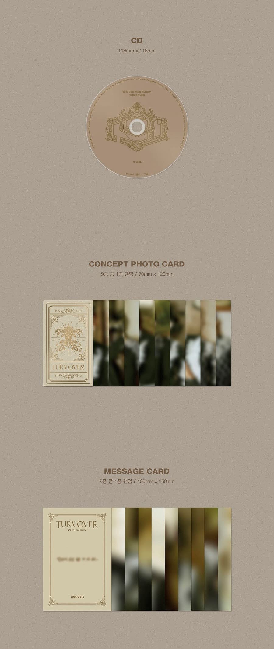 SF9 - Turn Over [9 ver.] (9th Mini Album) [Pre Order] CD+Booklet+Folded Poster+Others with BolsVos K-POP Webzine (9p), Decorative Stickers, Photocards