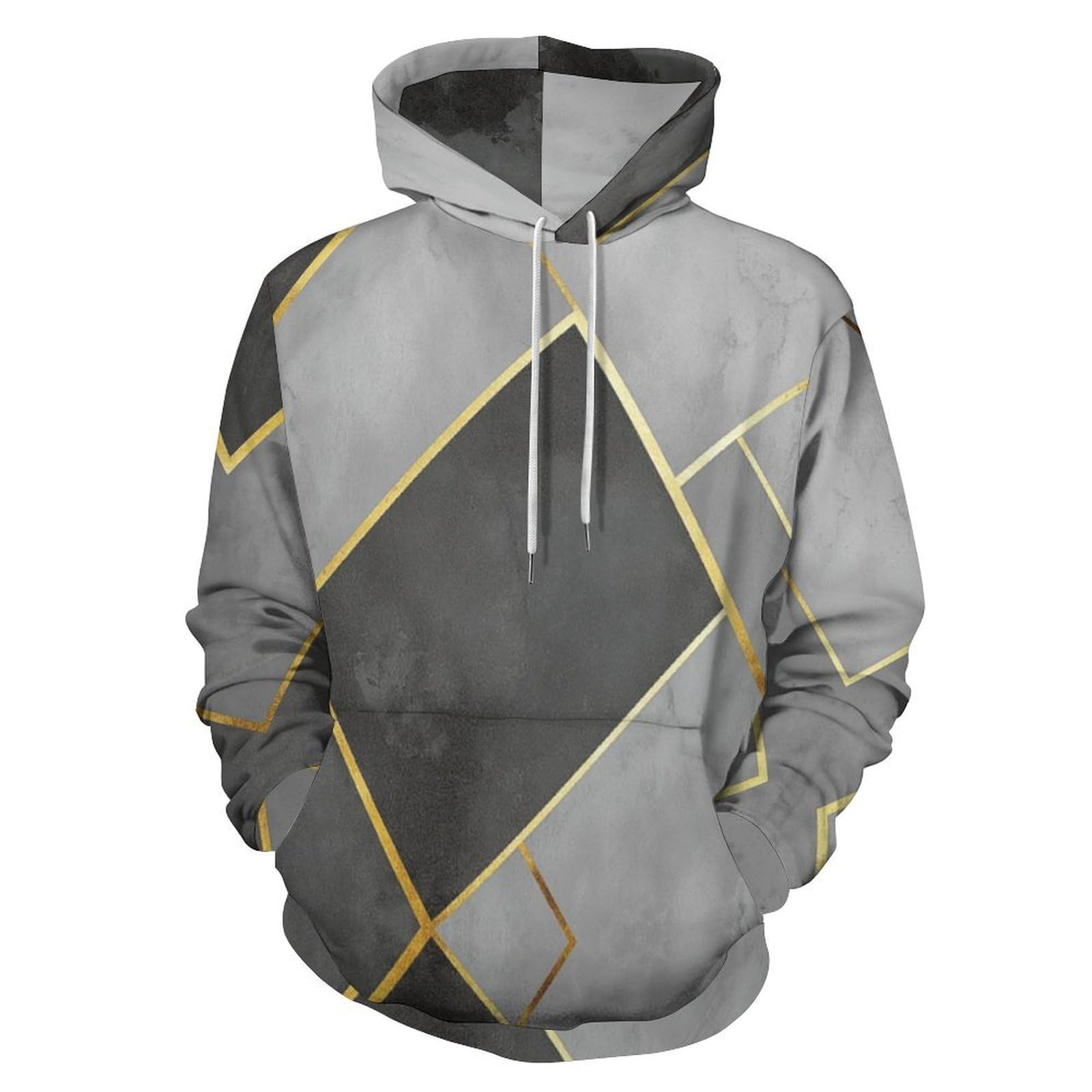 Sweatshirts à Capuche 3D Luxe Assemblage Géométrique Confortable - 8