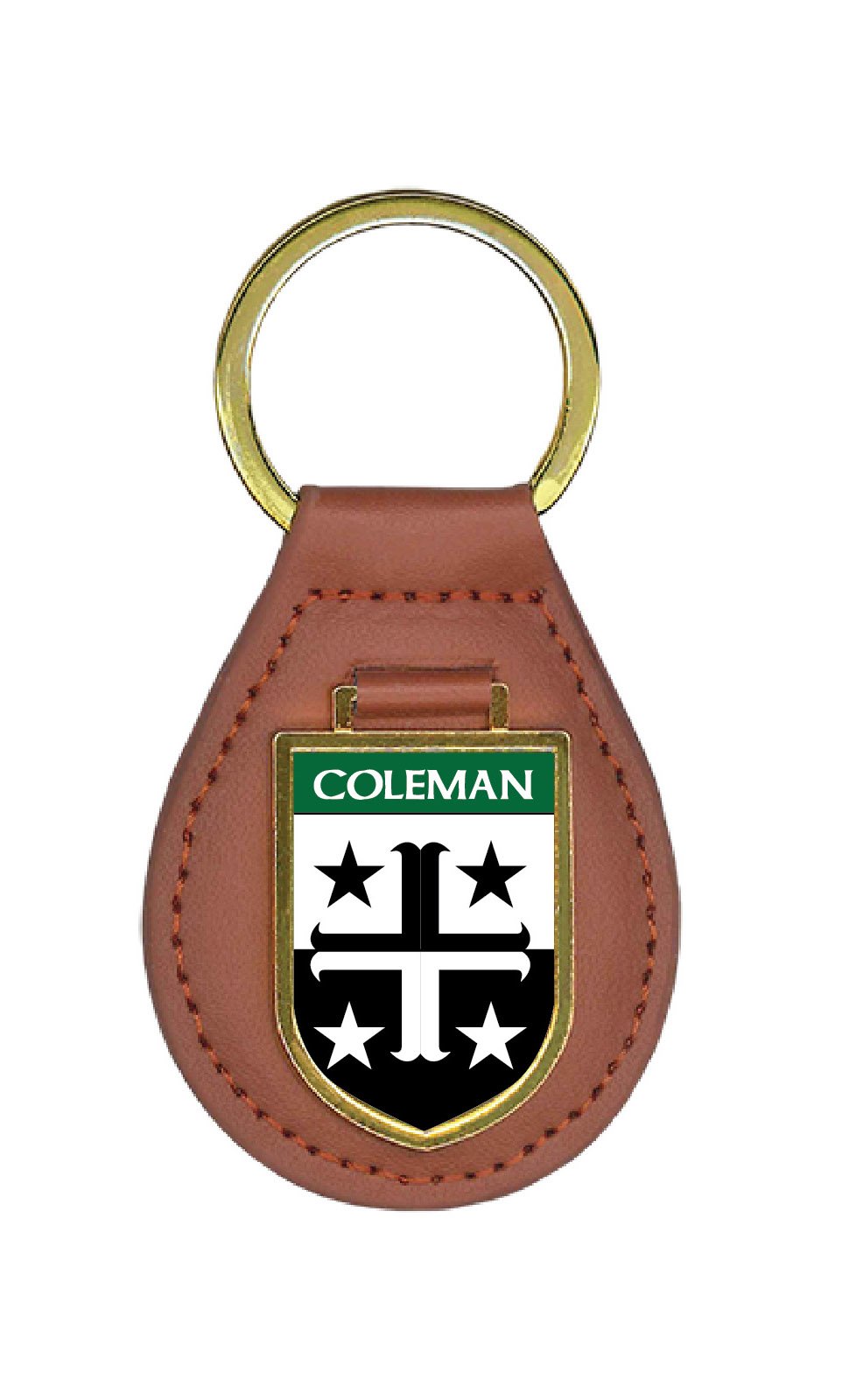 Coleman Family Shield Crest Coat of Arms Key Ring