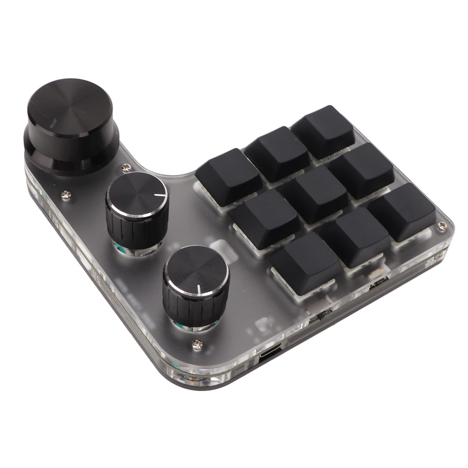 CHICIRIS Mini Tastiera Macro Meccanica 9 Tasti con 3 Manopole di Controllo per Giochi, Musica, Ufficio e Uso Industriale, Design Portatile