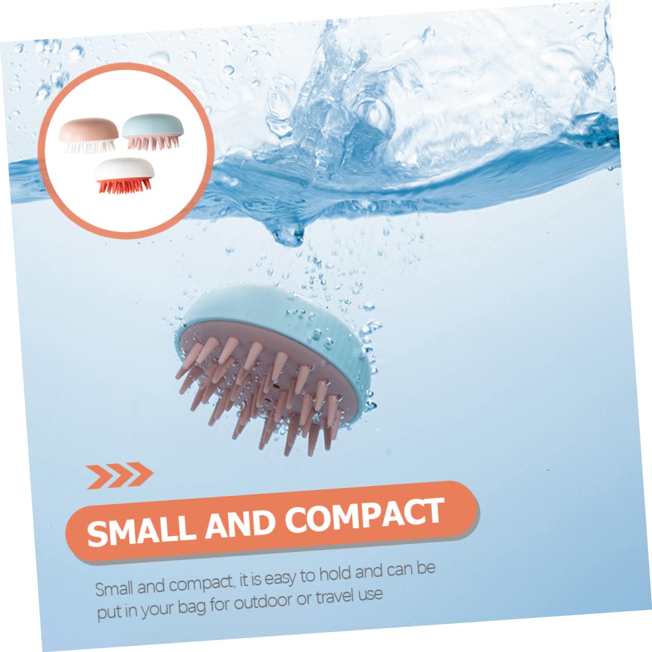 Ipetboom 1set Dual Use Head Massage Brush Gentle Silicone Hair Cleaning Scalp Massager Ergonomic Shampoo Brush for Comfortable Head Care Slip Grip 3pcs