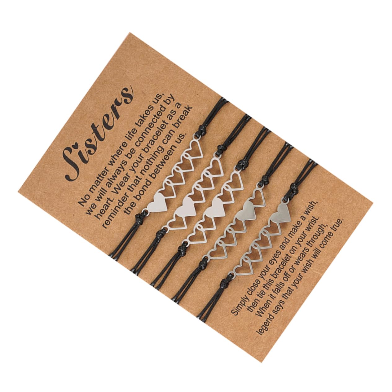 BESTYASHSisters Card Friendship Bracelets Couples Bracelets Ladies Bracelets Bracelet for Sister Matching Bracelets for Bracelet Stainless Steel Bracelets Wrist Ropes